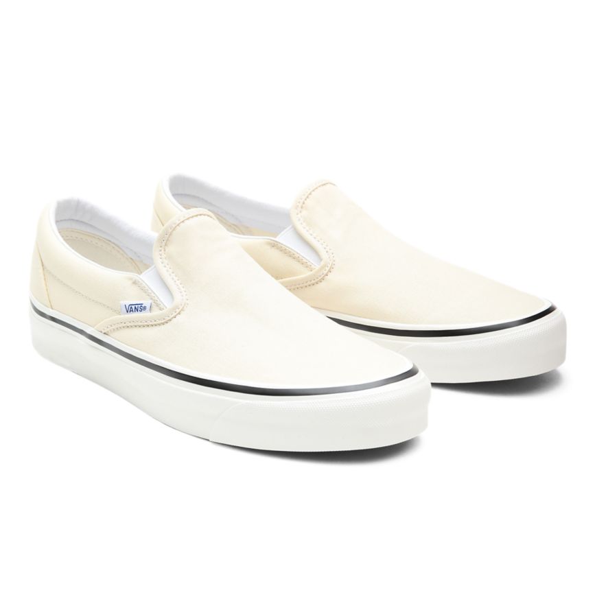 Vans Anaheim Factory Classic Slip-On 98 DX Herr Vita - Vans Slip On Skor Billigt (XLWNJ3029)